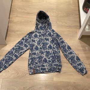 Women’s XS AMPERSAND AVE Grey/Navy Floral Hoodie